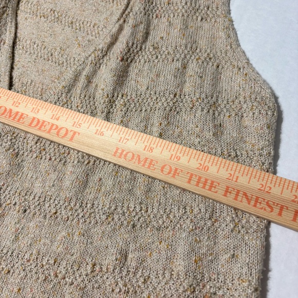 Gudrun Sjödén Beige Knit Open Fron Cardigan Shawl Vest Linen Cotton Lightweight - Picture 10 of 11